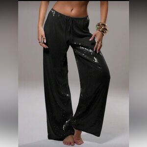Black sequin pant NWT